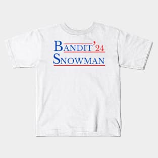 Bandit Snowman 24 Retro Election Style Funny 2024 Kids T-Shirt